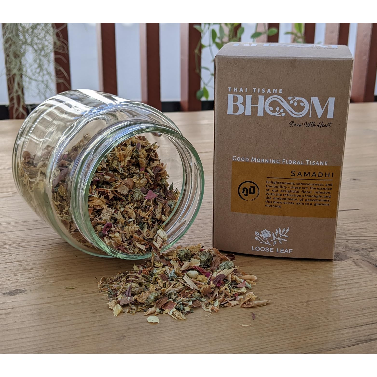 Thai Floral and Herbal Tea. Bhoom Thai Tisane - SAMADHI, lose leaf 45g (30 cups). 100% natural ingredients.
