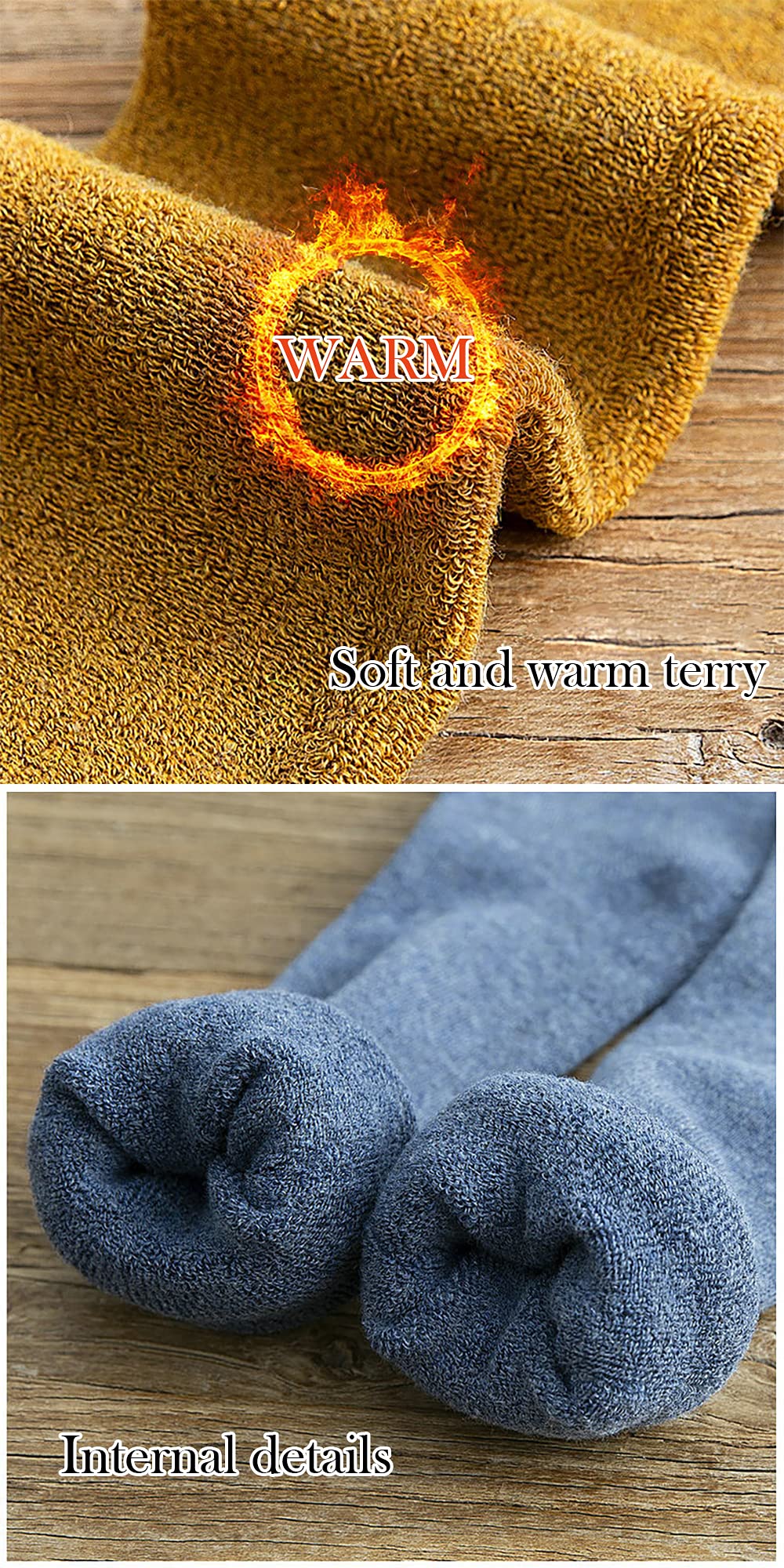 CHERISH 6 paia di calze alte termiche invernali da donna in cotone lavorato a maglia di cotone caldo