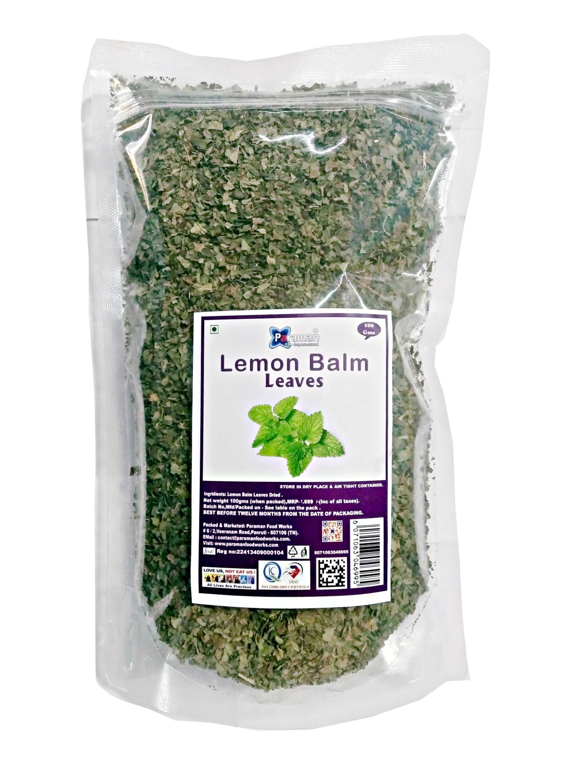 Lemon Balm Leaves (Dried) - 100 grams (B0D7PQT6FR) Amazon Price History, Amazon Price Tracker
