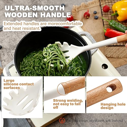 Miniatura 3 de QMVESS Juego de utensilios de cocina grandes de silicona, 7 piezas, resistentes al calor, juego de utensilios de cocina de silicona de grado