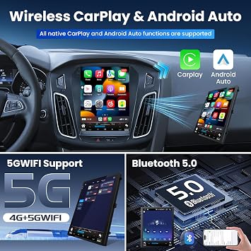 8Core Car Radio for Ford Focus 2012-2018: CarPlay Android Auto Touch Screen Stereo Replacement with FM/AM/36EQ Bluetooth5.0 GPS Split-Screen SWC (Support OTA Upgrade)
