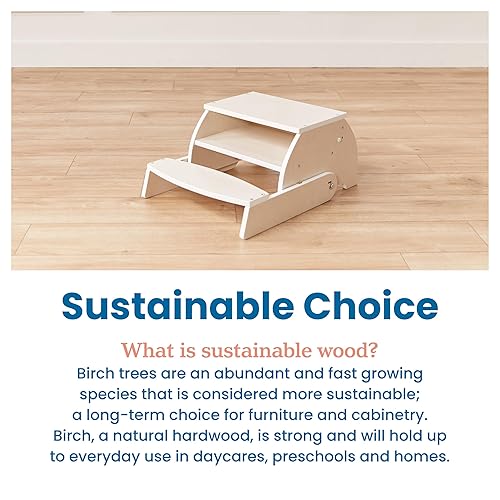 Miniatura 8 de ECR4Kids Taburete y silla Flip-Flop, muebles para niños, lavado blanco