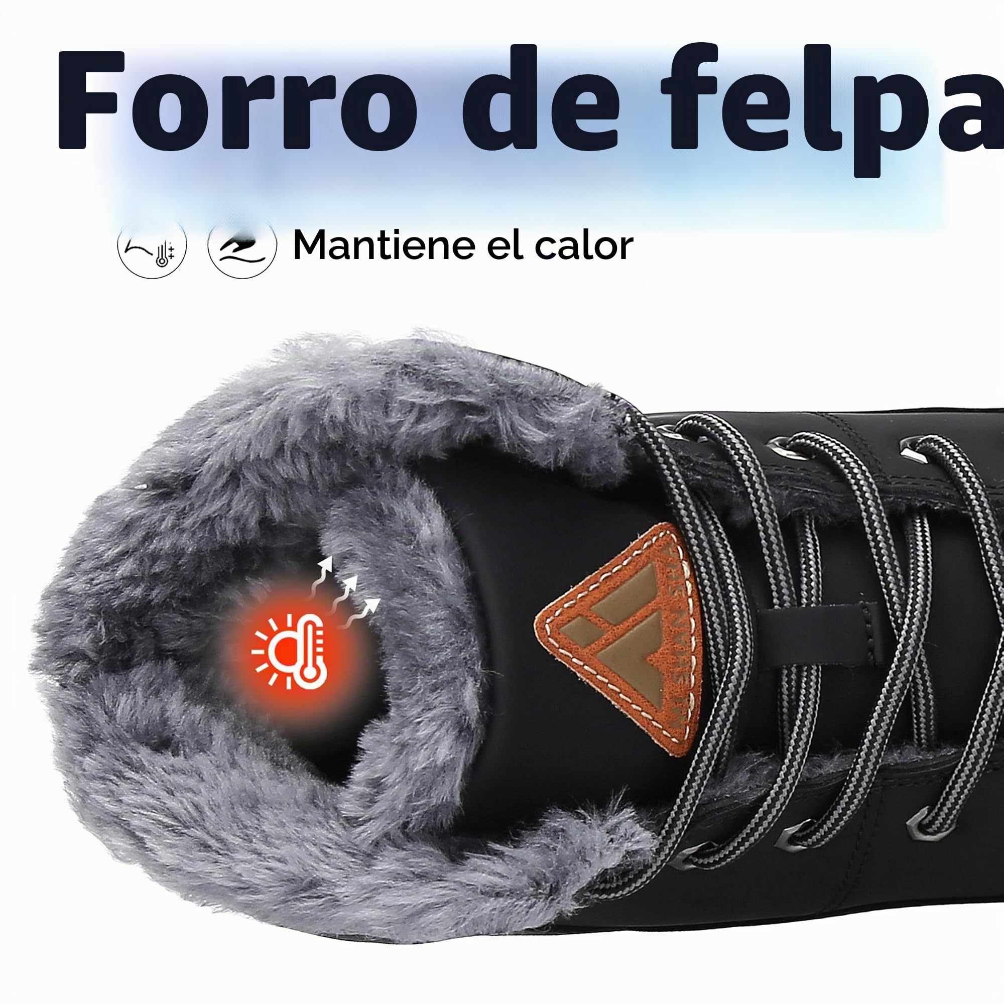 Mishansha Zapatos de Invierno Fur Forradas Botas de Nieve 36-38 EU