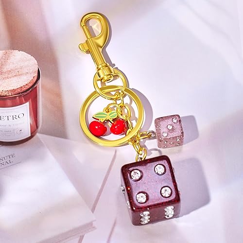 Miniatura 7 de Bag Charms for Handbags-8 Ball Dice Keychain Backpack Charm Purse Dice & Star Charms Women Girl