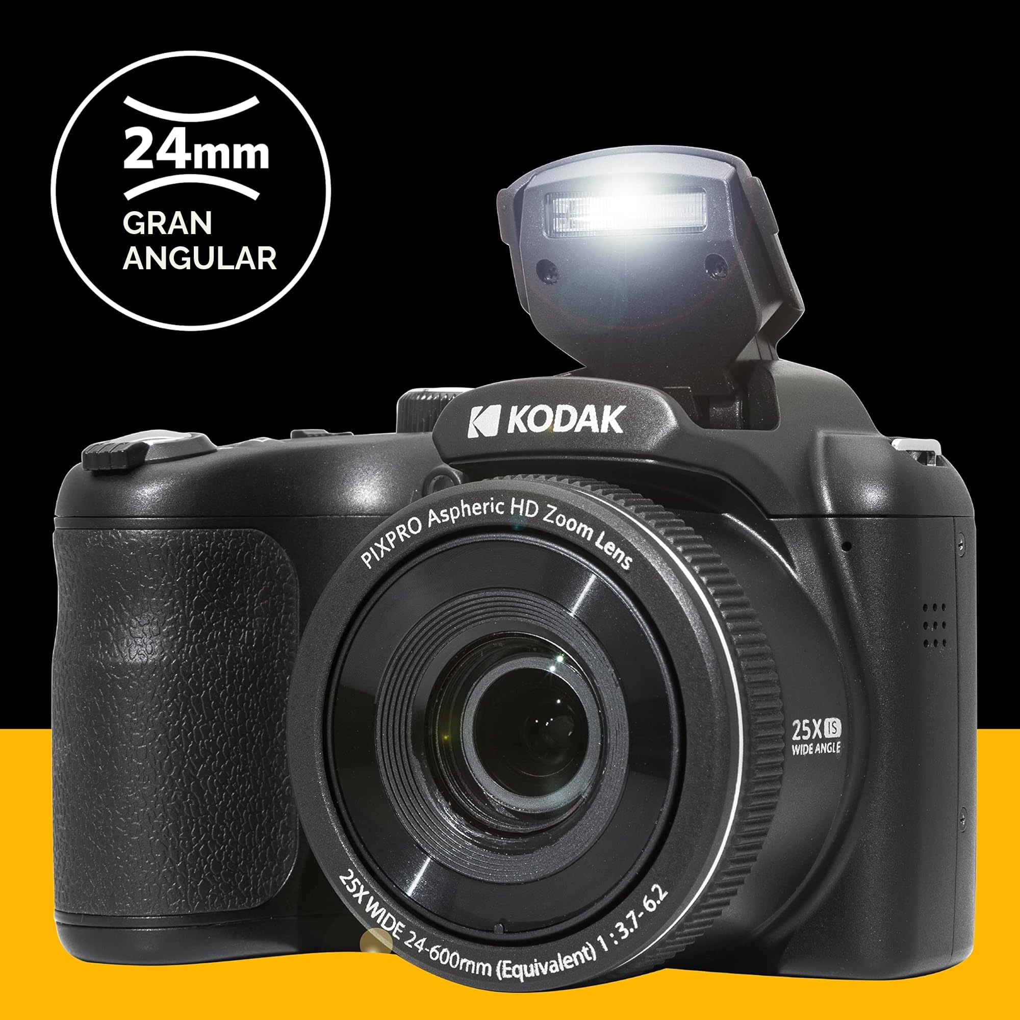 Amazon.com: Cámara digital KODAK PIXPRO AZ255-BK 16 MP Zoom óptico