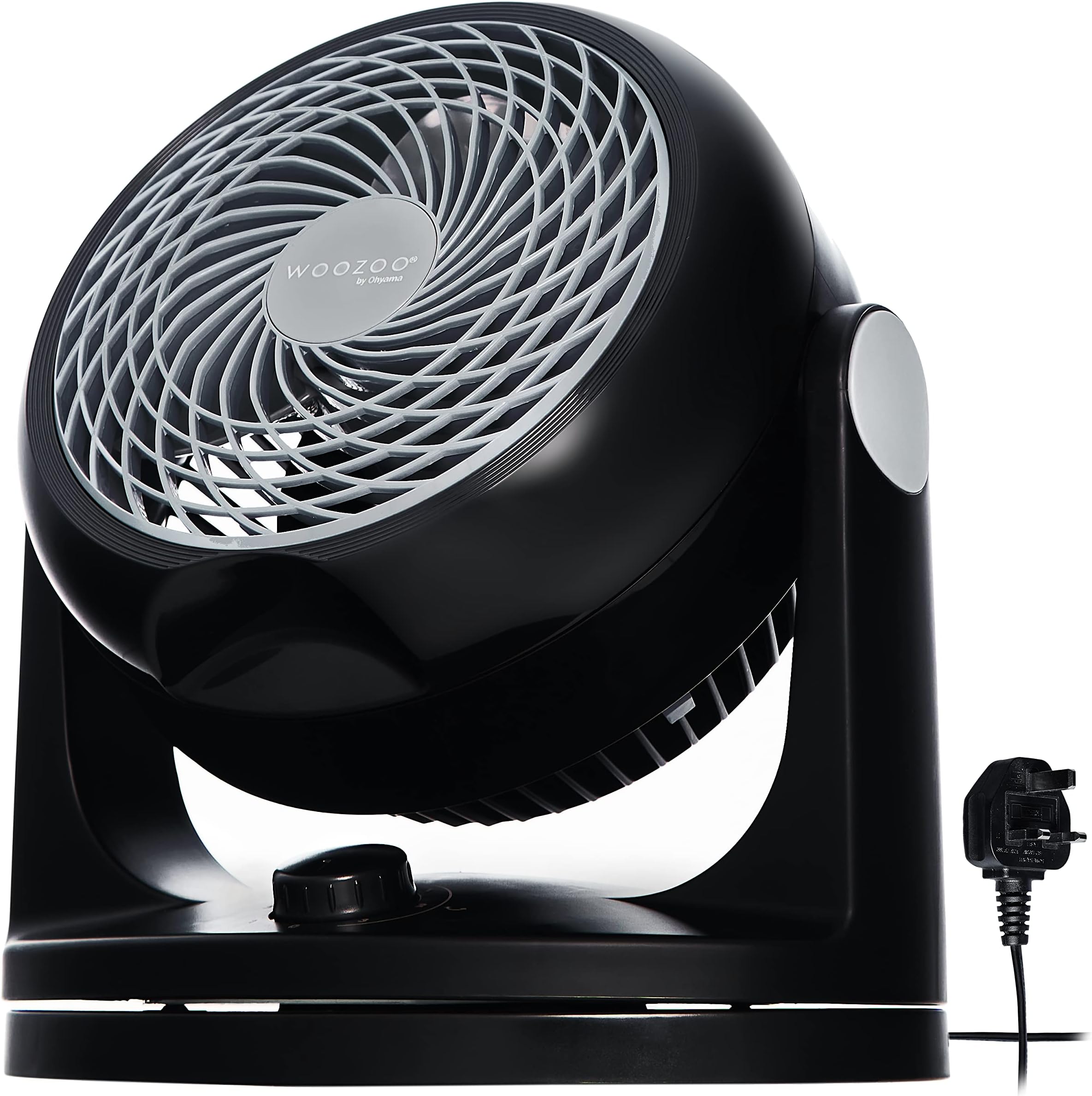 Iris Ohyama Woozoo Table Fan, 23㎡, Desk Fan, Black, 3 Speeds, Silent, Compact, Portable, Quiet, Oscillation, For Bedroom, Living Room, Kitchen, Air Circulator, Small, Cooling, Powerful, PCF-HD18