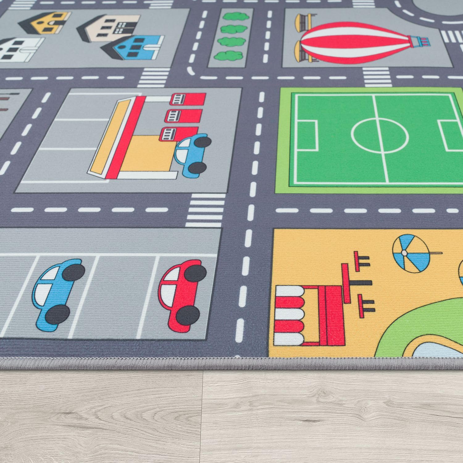 TT Home Tapis De Jeu Chambre Enfant Garcon Fille Voitures Rue Antidérapant Modern, Couleur:Gris 4, Dimension:120x160 cm