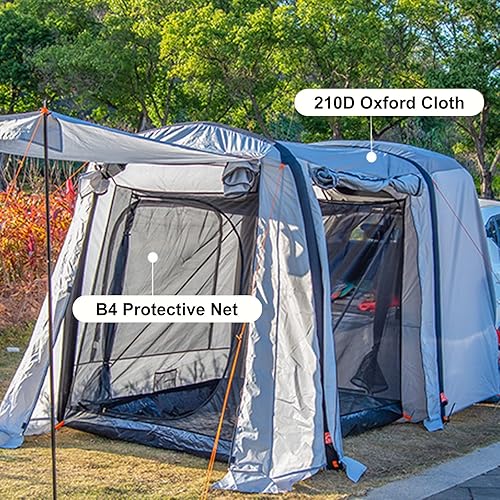 Miniatura 5 de Toldo inflable para automóvil, plegable, portátil, con bolsa de transporte, tela Oxford 210D, impermeable y protector solar, instalación rápida en 3