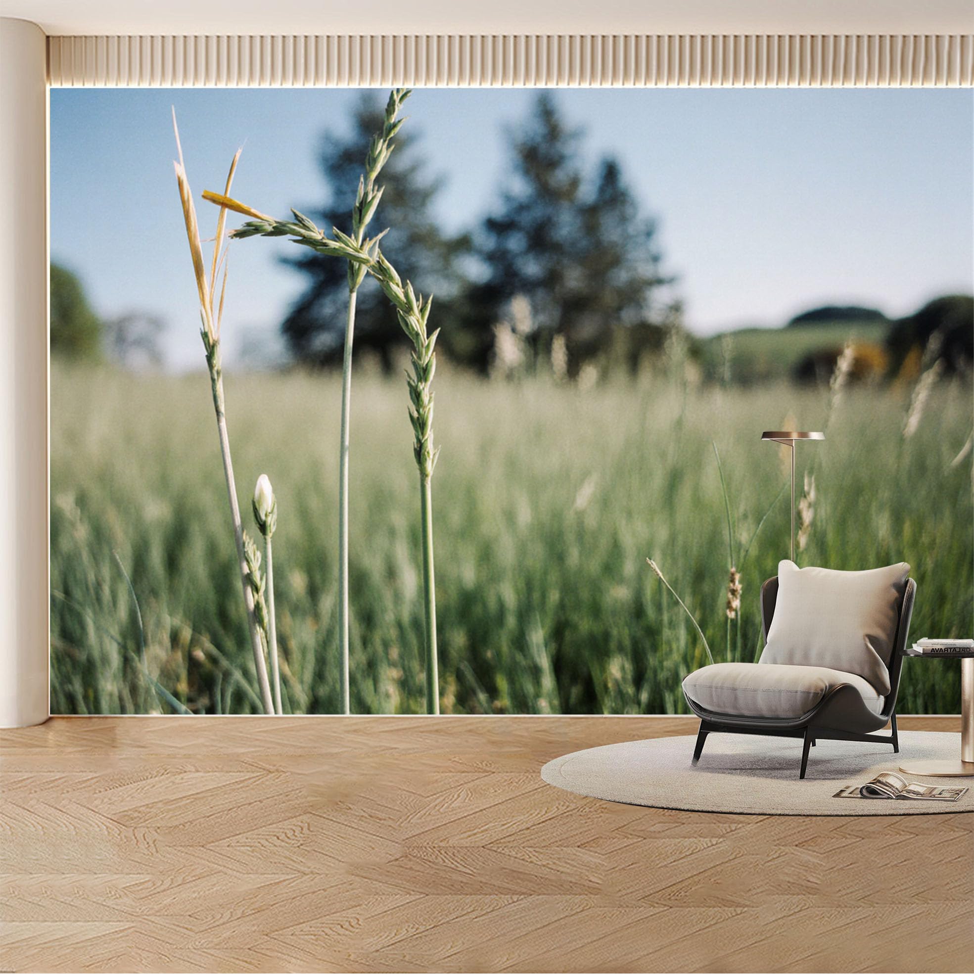 Kayorowalls Bh20260527987 Custom Wall Mural Wallpaper Wheat Field Landscape Nature Large Wall Art Minimalist Removable Selfadhesive Large Photo For Living Room， Bedroom， Office