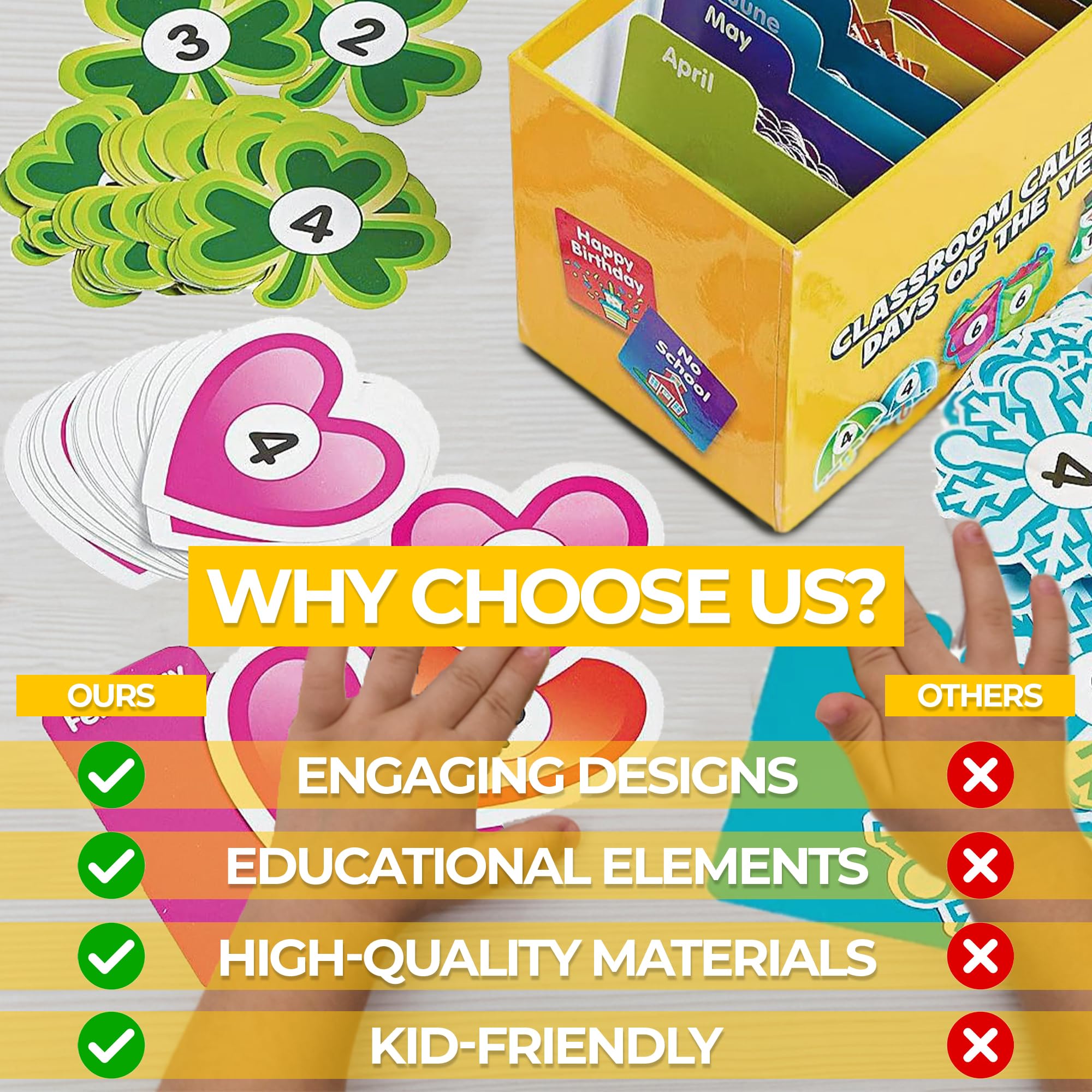 Oriental Trading Calendar Days of The Year Set, Cardboard, Multicolour, One Size