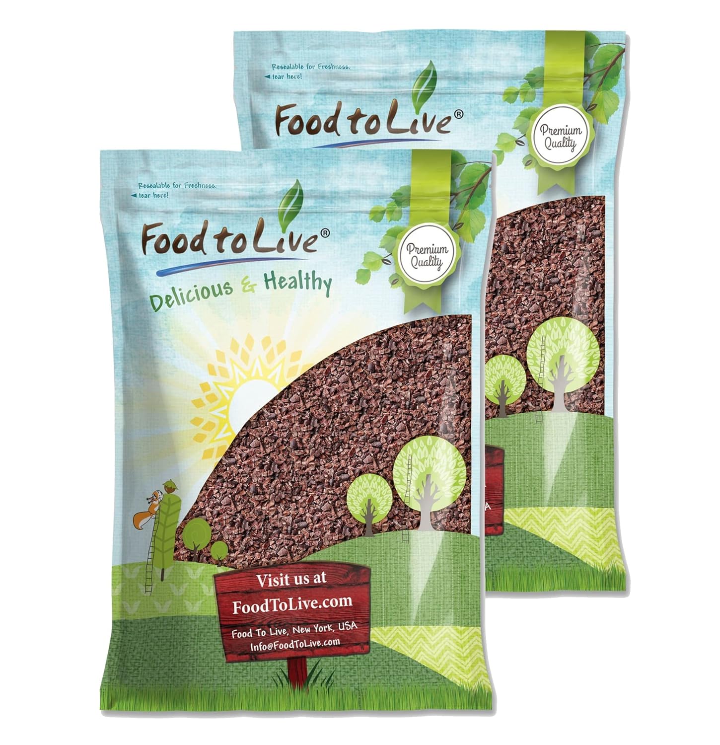 Food to Live Cacao Nibs, 15 Pounds - Raw, Unsweetened, Kosher, Vegan, Keto and Paleo Friendly, Made from Antioxidant Rich Cacao Beans, Cacao BIts for Chocolate, Sirtfood, Bulk