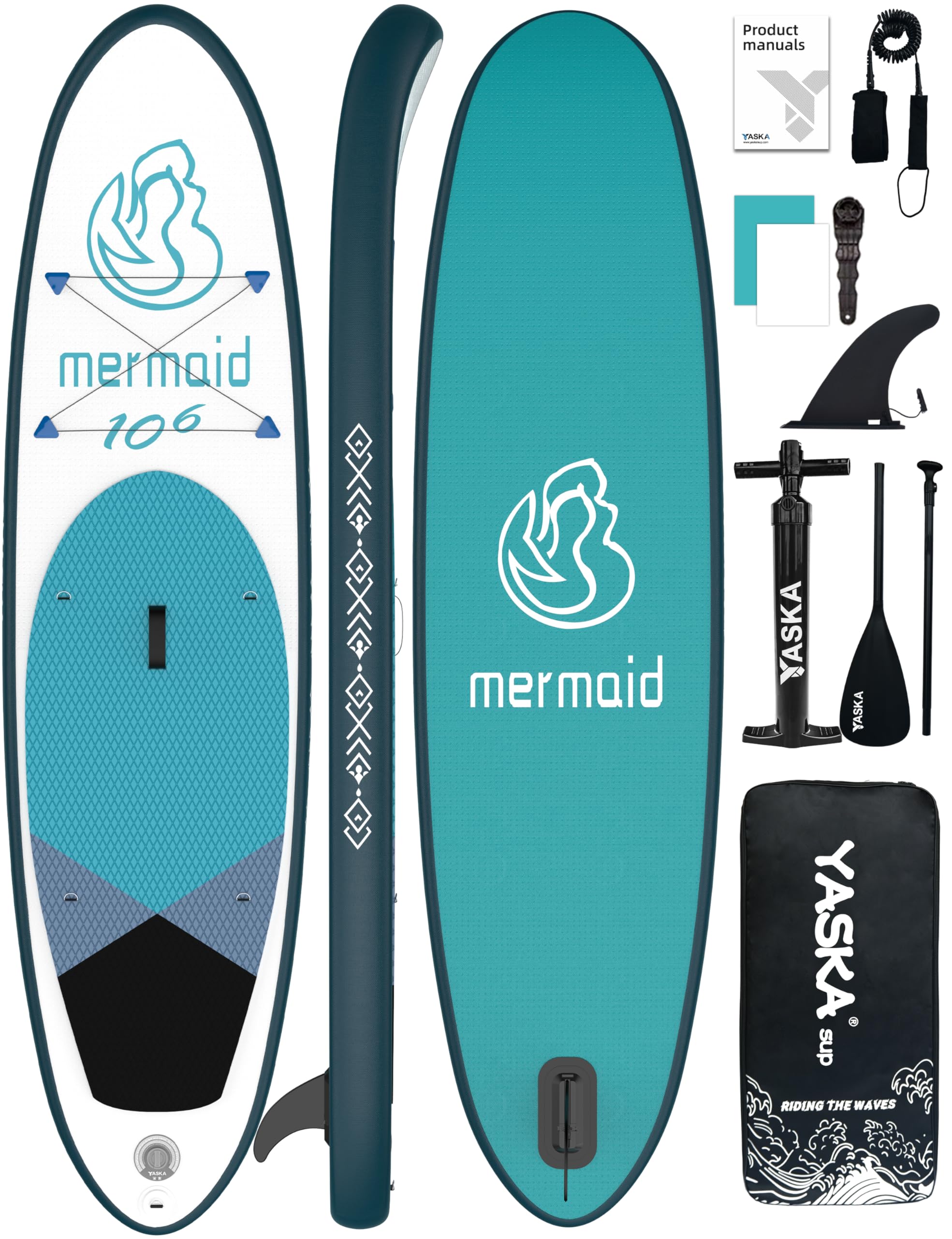 Yaska SUP Gonfiabile Adulti con Tutti gli Accessori e Portabicchiere,335cm Stand up Paddle Gonfiabile per Tutti i Livelli di Abilità,Paddle Board con Capacità di 200kg per 2 Persone