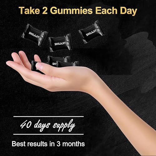 Miniatura 4 de Gomitas Shilajit, gomitas puras del Himalaya Shilajit doradas, sin azúcar añadido, sin OMG, 100% naturales y orgánicas, Ashwagandha, Gokshura, ácido