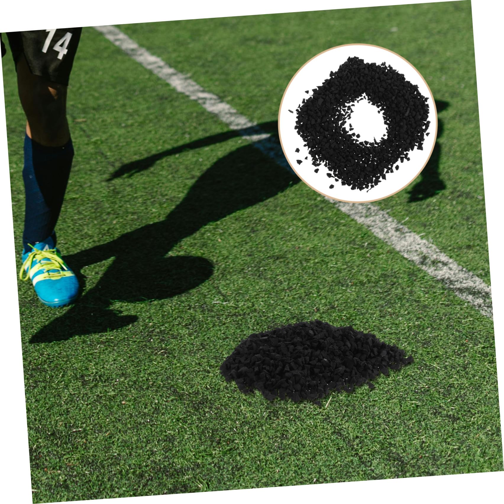 Artificial Duraderas Negro para Relleno Caucho 1,9kg Césped de Partículas para Campos Deportivos y Eventos Atléticos