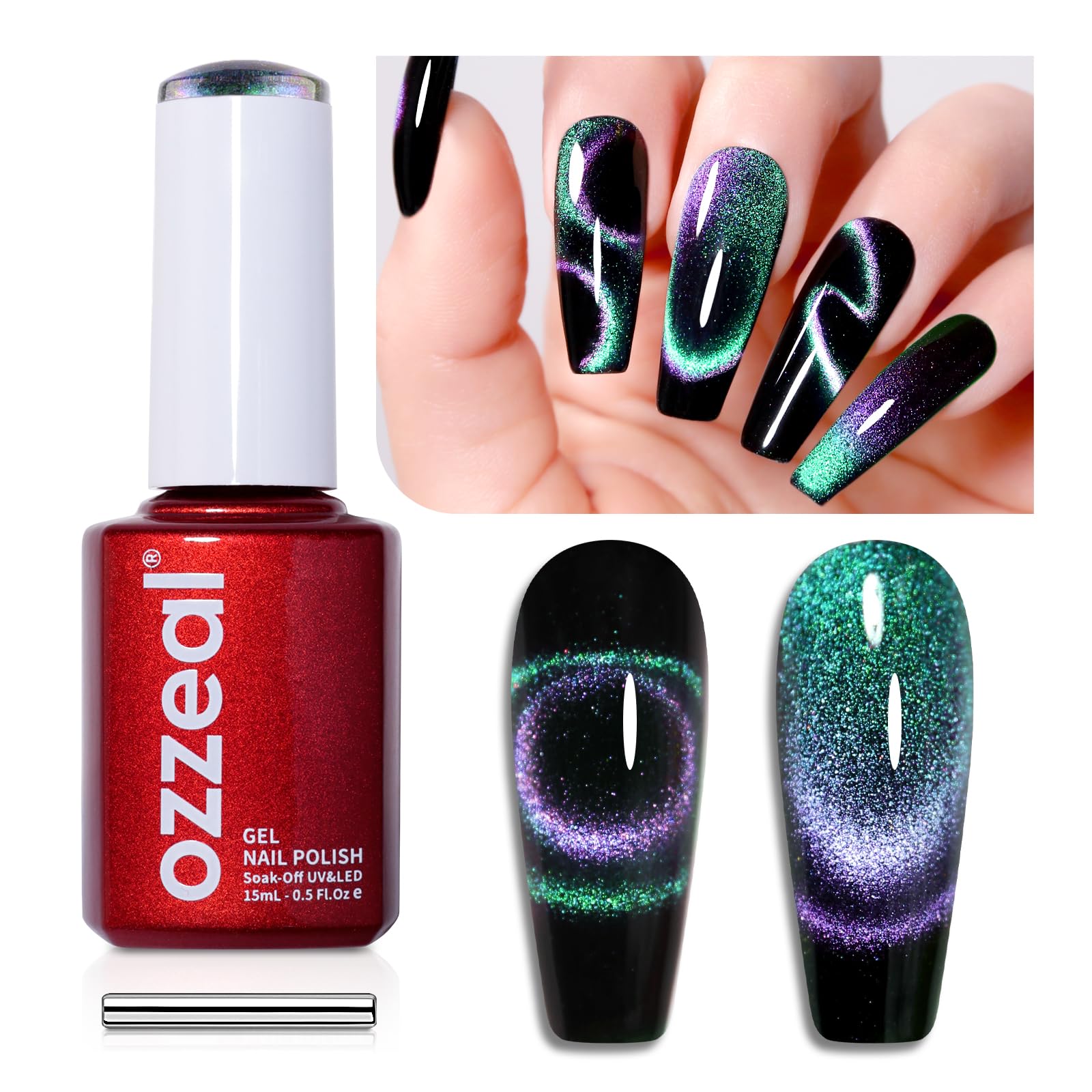 Ozzeal Iridescent Nude Mauve Pink Gel Nail Polish, 15ML Sparkle Shimmer Glitter, Soak Off LED UV Gel Nail Polish for Art DIY Manicure — view 48