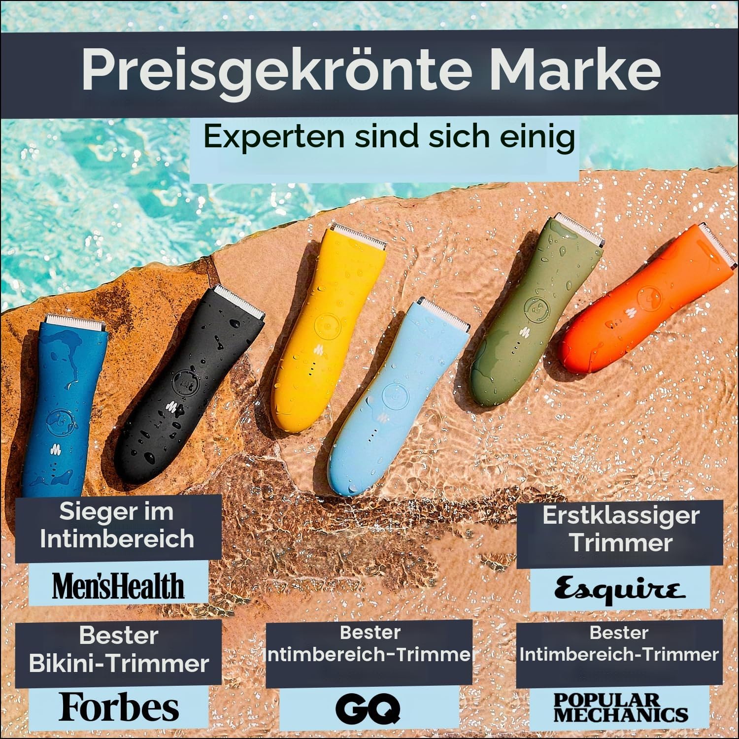 Meridian Premium Body Haarschneider für Damen und Herren, USB C Aufladung, Reiseschloss, Manscape Trimmer für Männer Himmel
