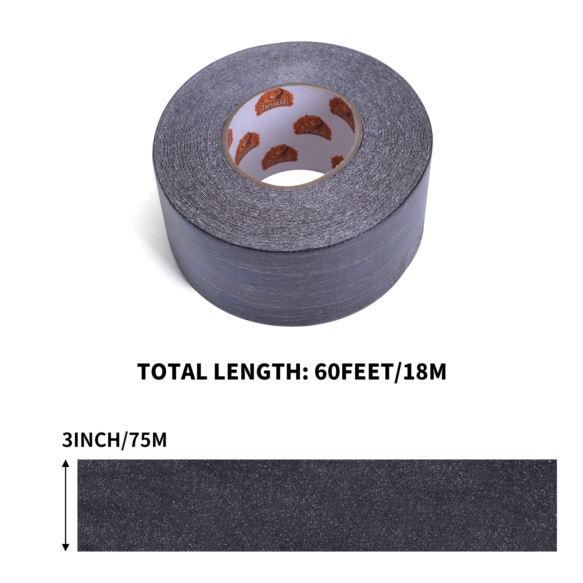 Ealyder Tape Bande Antidérapante D'Avertissement 5cm X 10m – Ruban Adhésif Antidérapant Jaune Noir, Ruban De Sécurité Adhésif Pour Escaliers, Marches, Rampes Et Zones Glissantes, Black Yellow - 2