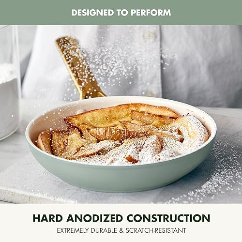 Miniatura 4 de GreenPan Sartén antiadherente Reserve Pro de 8 pulgadas, cerámica certificada NSF, sartén anodizada dura sin PFAS, asas de acero inoxidable, apto