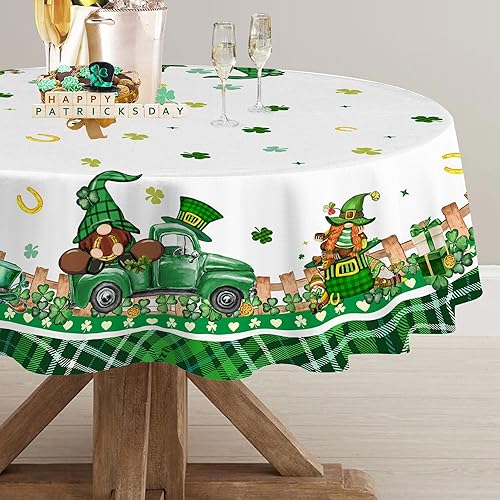 Miniatura 3 de Hexagram Mantel redondo del Día de San Patricio, 60 pulgadas, decoración de mesa de primavera, mantel de Pascua, mantel de San Patricio, mantel de