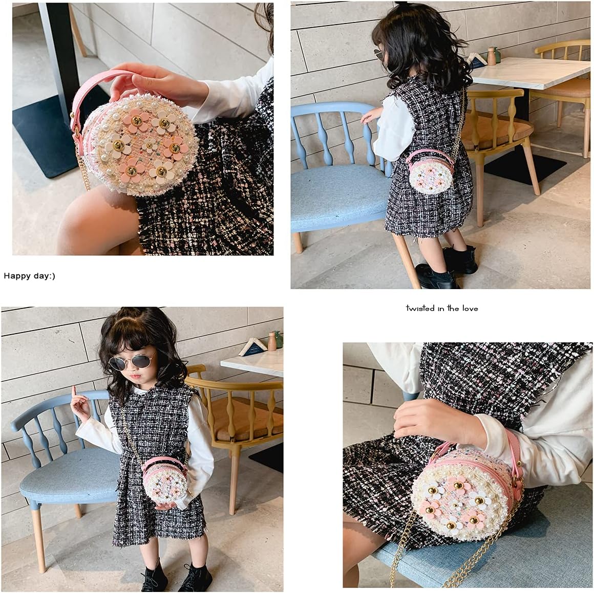 Pearl Lovely Girl Bag Round Pearl Chain Bag Handbag Cute Suitable for Girls - Image 6