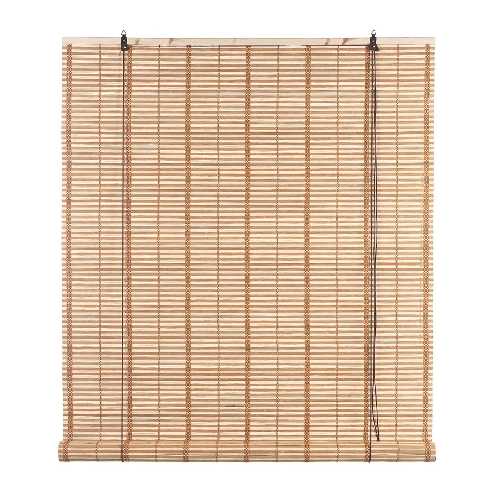 Tenda da sole Tapparella in midollino bambù con corda carrucola -varie misure (100l x 160A cm)