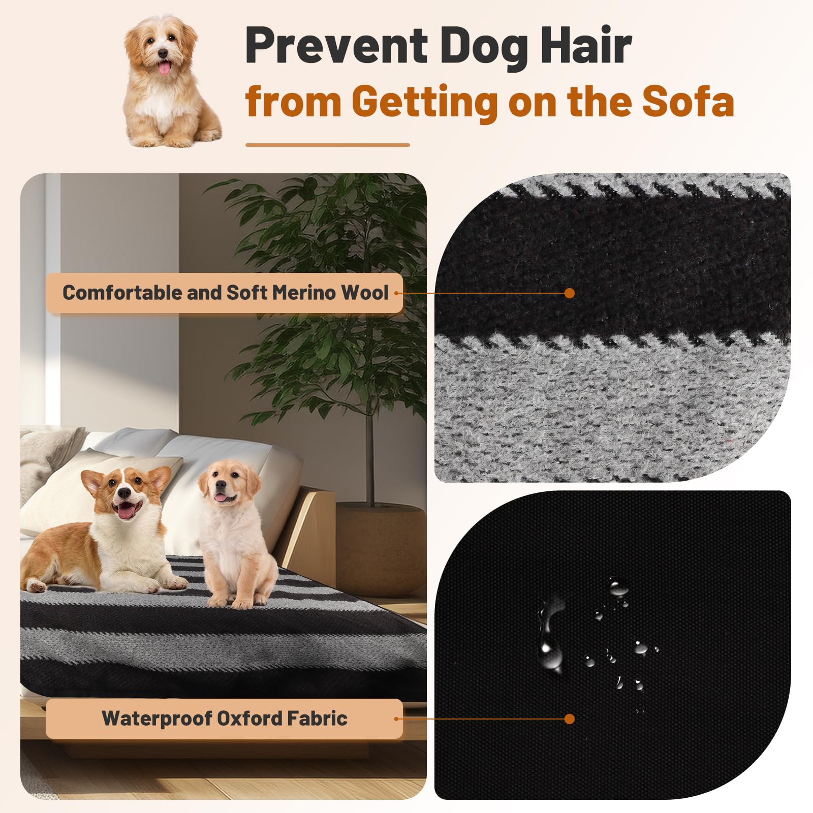 ACUSHLA Manta de camping para mascotas, 100 x 70 cm, impermeable, cálida, manta de viaje grande, para mascotas, perro y gato, alfombra para perros, plegable, para interior y exterior, con bolsa (negro
