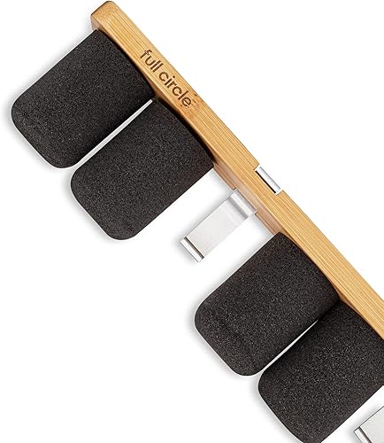 Miniatura 6 de Full Circle Get A Grip - Organizador de trapeador y escoba, almacenamiento montado en la pared para cocina o armario, soporte ligero de bambú para