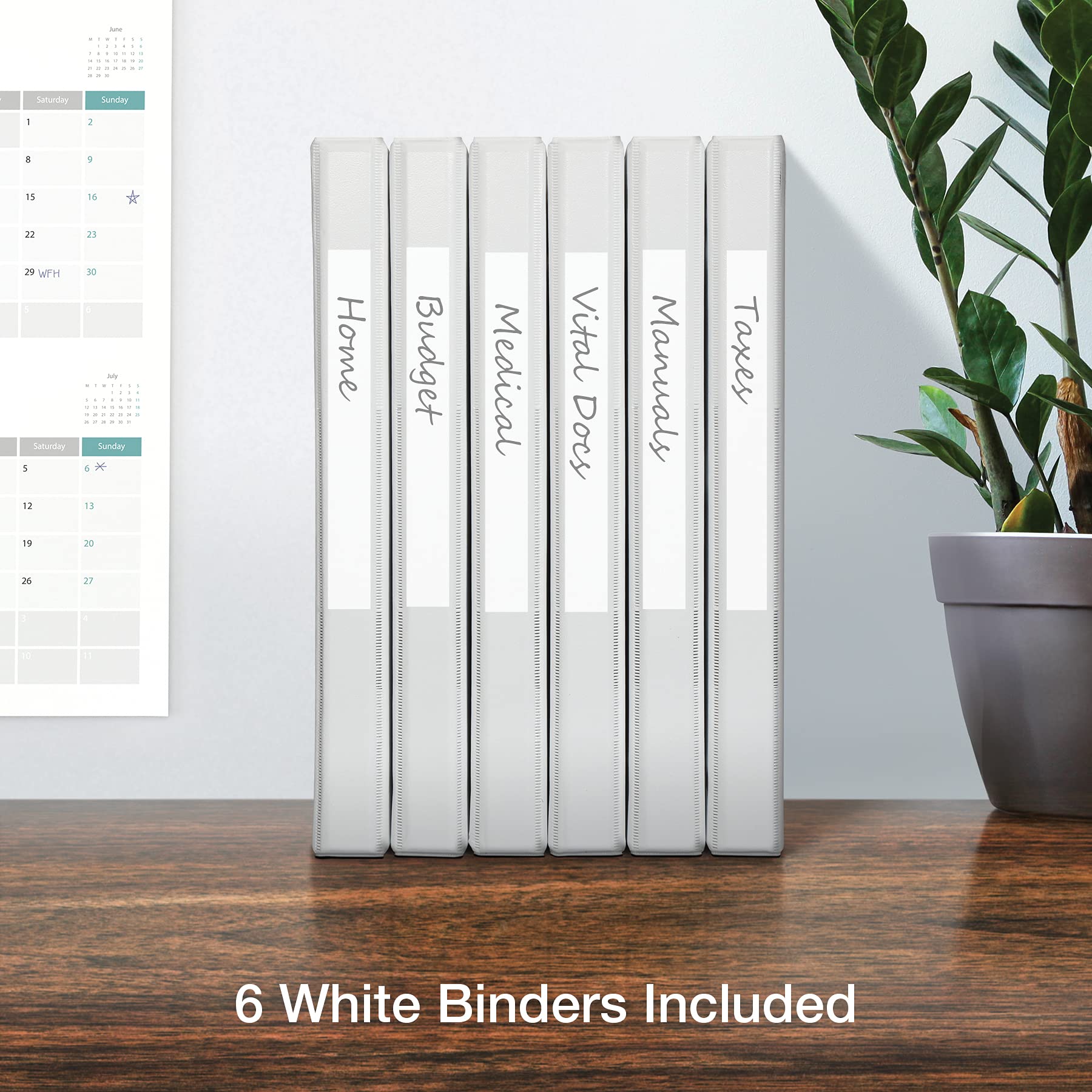 3 Inch Binder Oxford 3 Ring Binders 6-Pack - 0.5 Inch ONE-Touch Easy ...