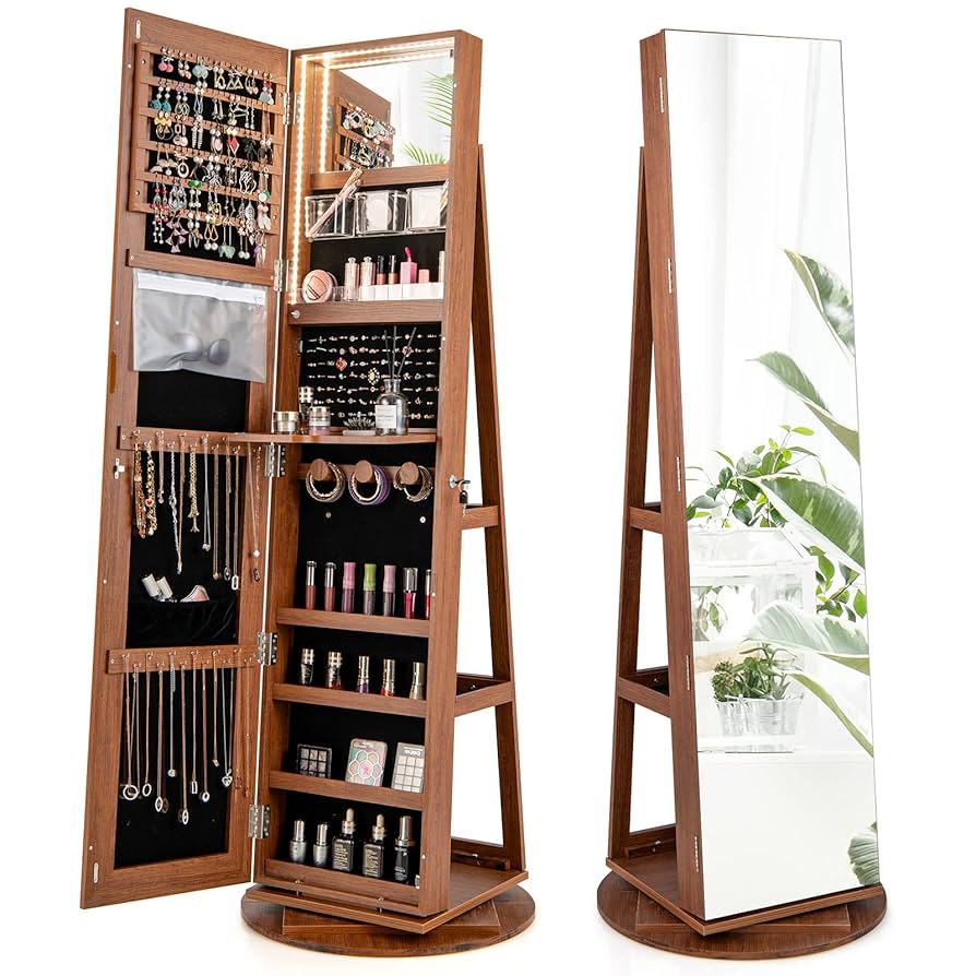 アメモナイト装飾品 約5cm 43g Amazon.com: CHARMAID 360° Swivel Jewelry Armoire with Full