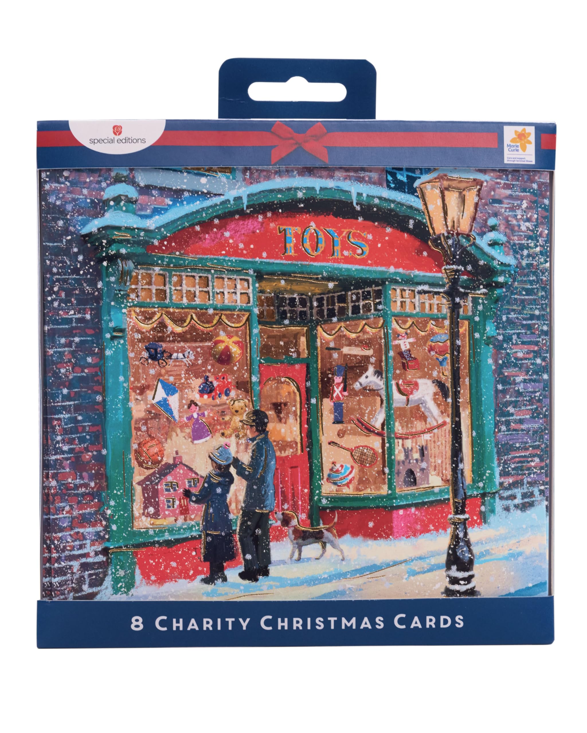 UK Greetings Multipack of 8 Christmas Cards for Him/Her/Friend - Toy Shop Design, 5 x 5 inch - Image 2