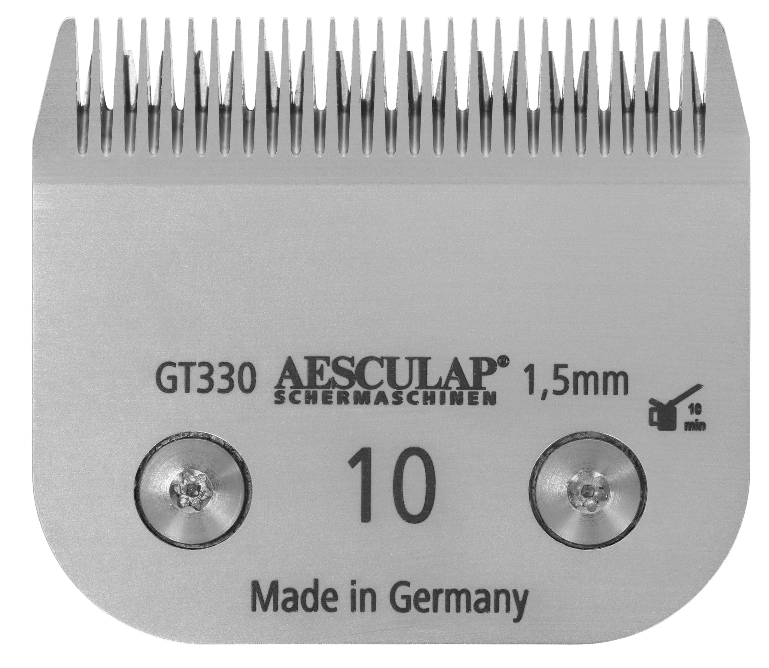 Kerbl Aesculap Cabezal de Corte SnapOn, Cuchilla de Corte, tamaño 10, Acero al Carbono, Altura de Corte 1,5mm, Ancho de Corte 40mm, para Todas Las máquinas SnapOn, Fabricado en Alemania