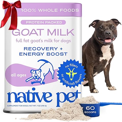 Native Pet Goat Milk for Dogs - Organic Goat Milk Powder for Dogs and Cats - Puppy Formula Dairy Replacement Packed with Protein & Vitamins for Immunity, Recovery & Growth for Active Pups - 60 Scoops
