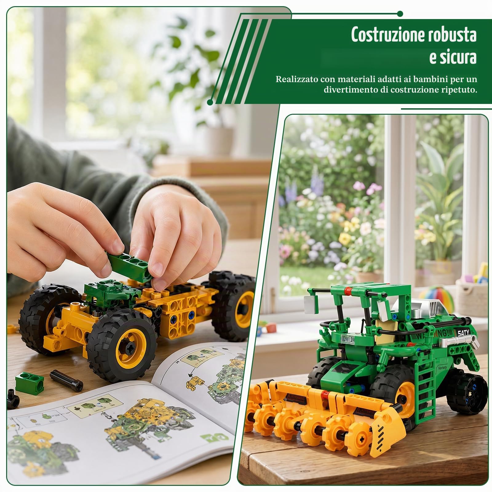 Technic Robot Telecomandati per Bambini, Set Robotico Programmabile 5 in 1 con App e Telecomando,Technic Robot Veicolo Agricolo per Bambini Idee Regalo per Ragazzi e Ragazze Dagli 6-12 Anni