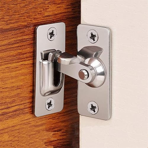 Miniatura 4 de 2 cerraduras de cierre de puerta de 90 grados, pestillo de puerta de granero de acero inoxidable, pequeños pestillos de puerta abatibles, cerrojo de