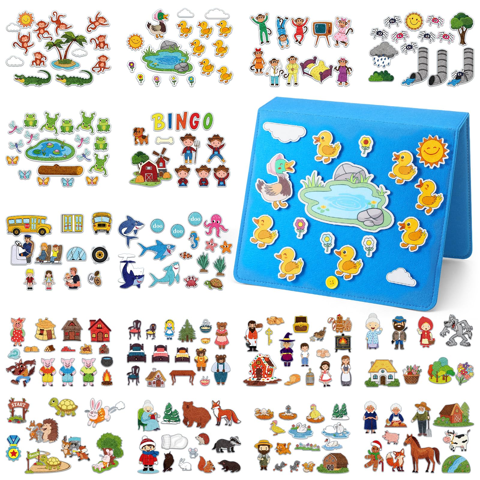 Amazon.com: Windkream 16 Pack Felt Board Story Sets Flannel Felt