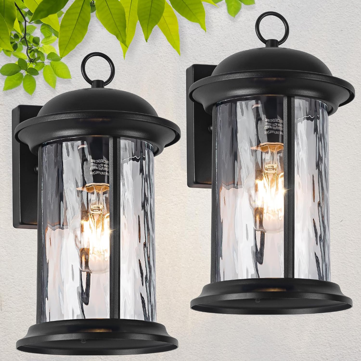 Brilvibera Outdoor Light Fixture 2 Pack, Exterior Waterproof Wall Sconce Light Fixtures, Outdoor