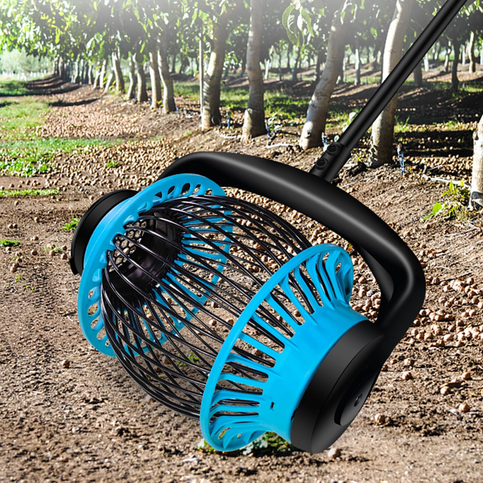 Herramienta telescópica recolectora de frutas a prueba de óxido con cesta de red expandible para nueces, pelotas de golf y cosecha en el patio, recolector de nueces ligero resistente a la corrosión