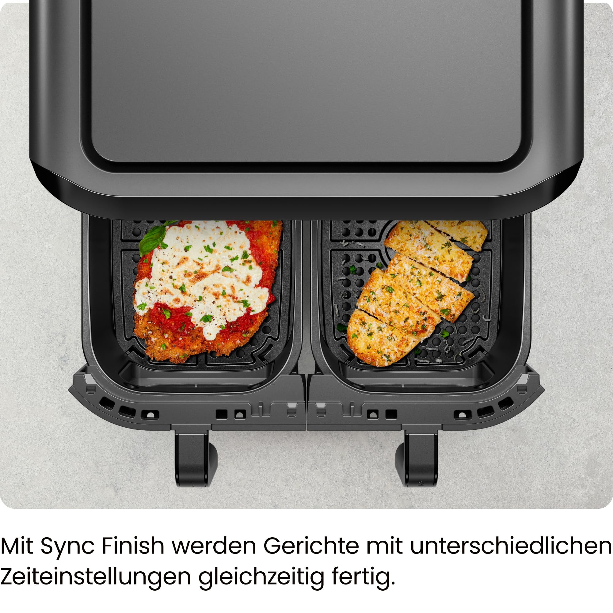 Chefman 5,6L Doppelkorb-Heißluftfritteuse 2100W, Sync-Finish, Hi-Fry