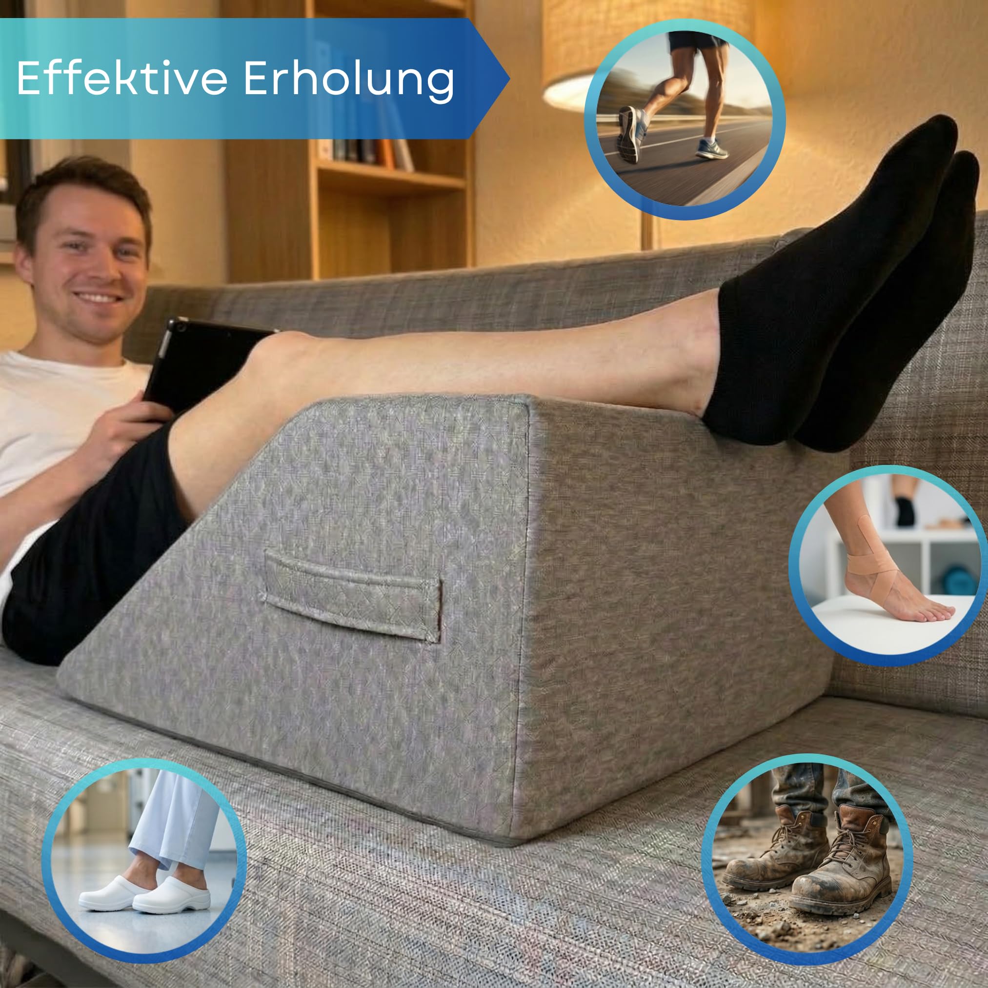Hohes Venenkissen Beinhochlagerungskissen S-M L XL Keilkissen müde schwere Beine Wedge Pillow