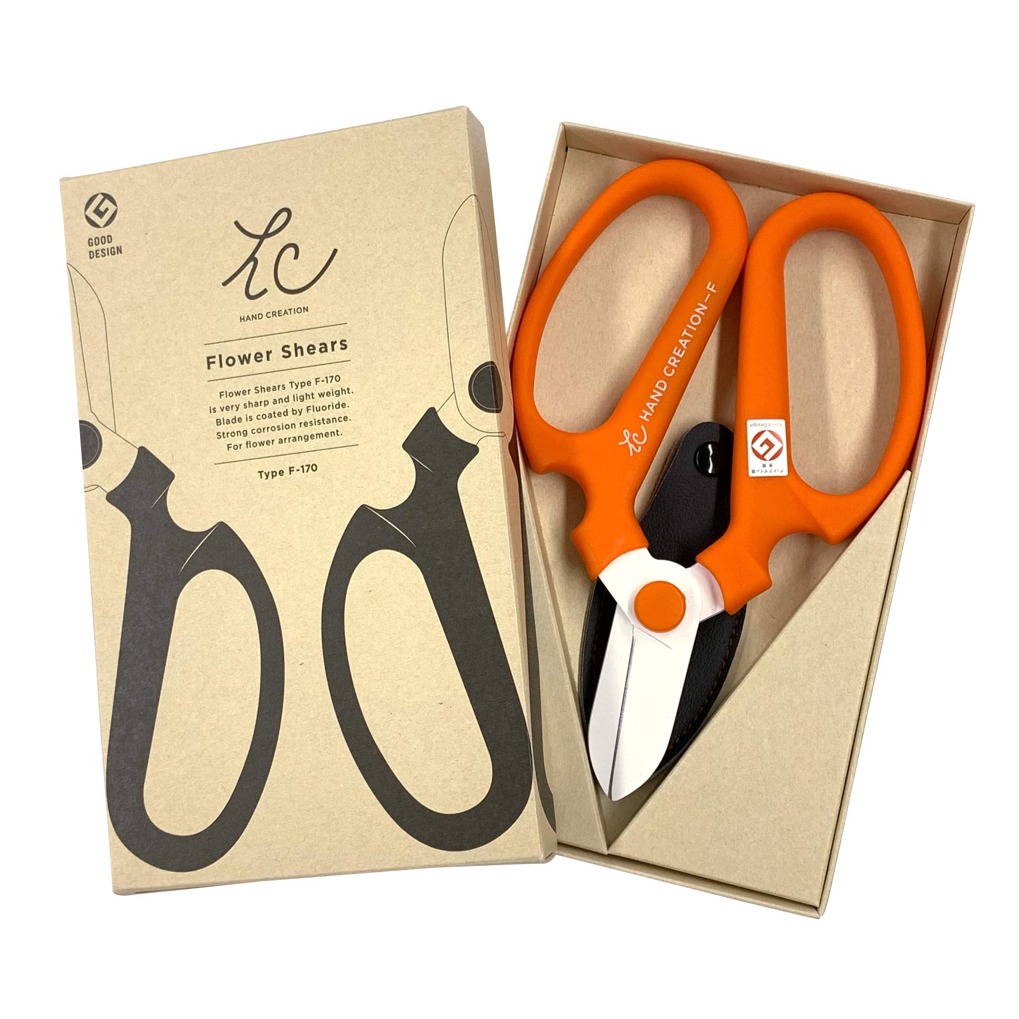 Sakagen - Tijeras de flores Hand Creation F-170 (naranja, 170 mm)