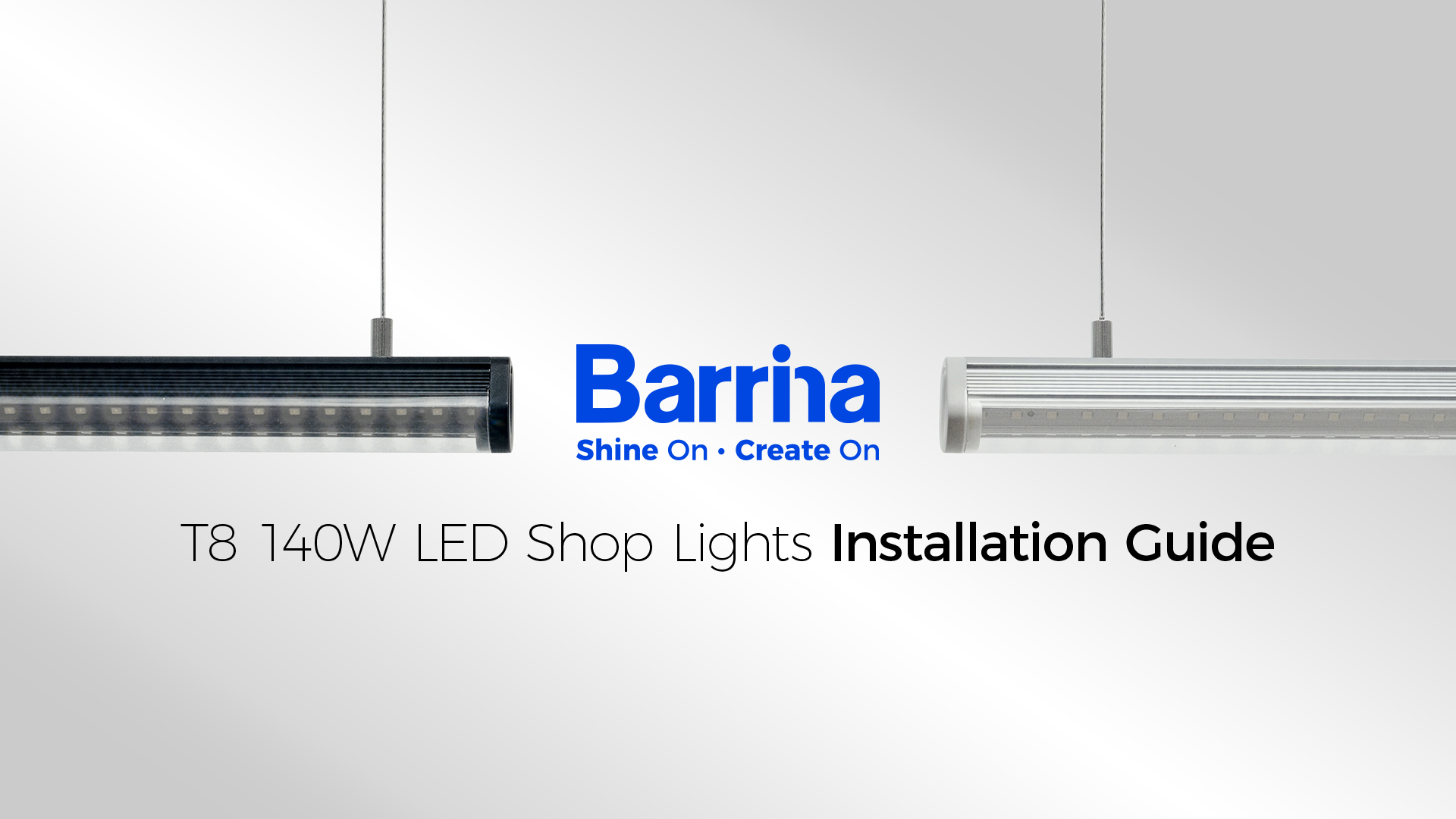 Image of Barrina T8 LED Shop Lights 8FT, 140W 17000LM 5000K, U-Shaped 3 Rows LED Garage Lights, Linkable, Hanging & Flush Mount, 8 Foot Commercial LED Shop Lights for Garage, Workshop, Kitchen, 6 Packs, Black