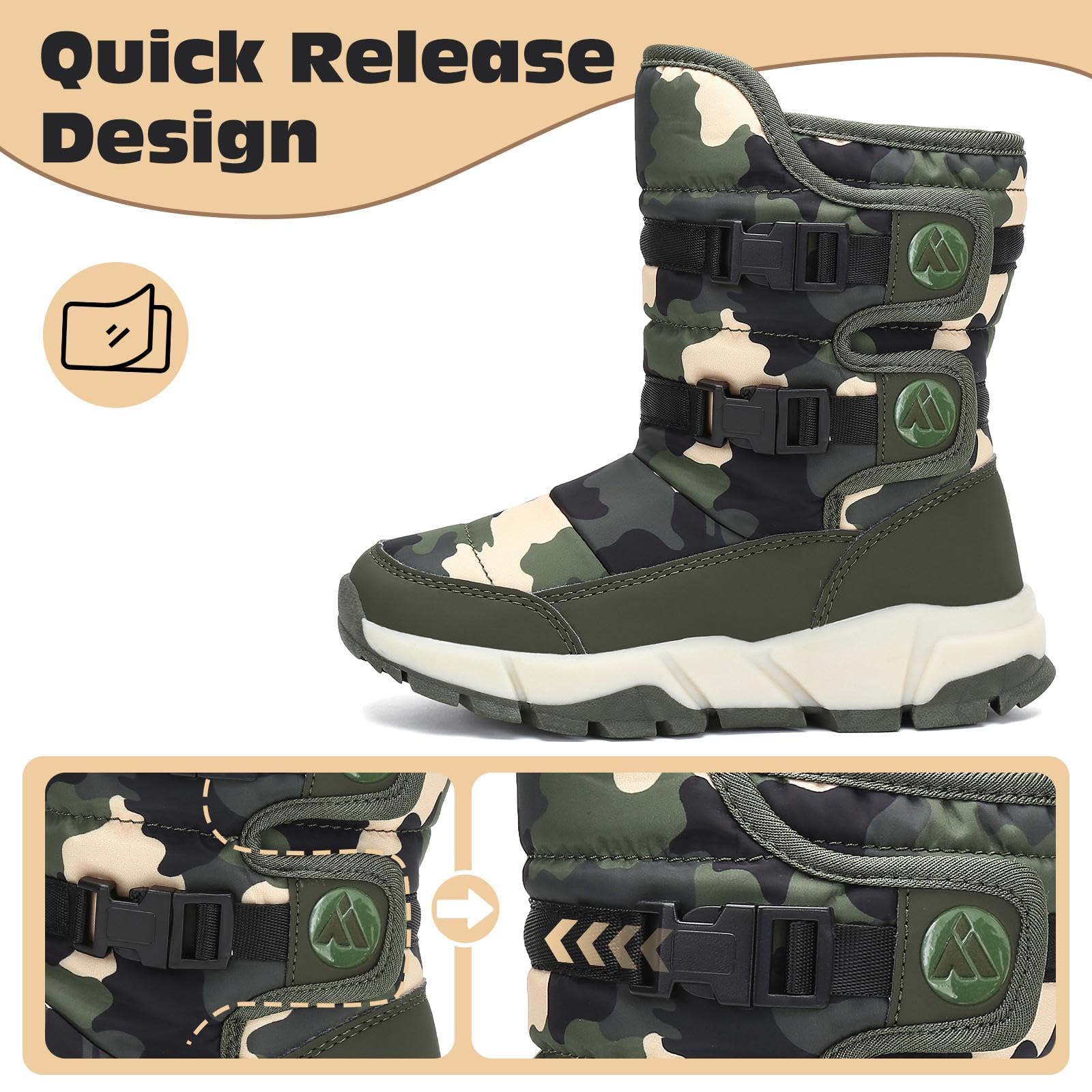 Mishansha Stivali Neve Bambini Stivaletti Ragazze Doposci Scarponcini Imbottiti di Pelo Scarpe Invernali Comodi Caldi e Antiscivolo