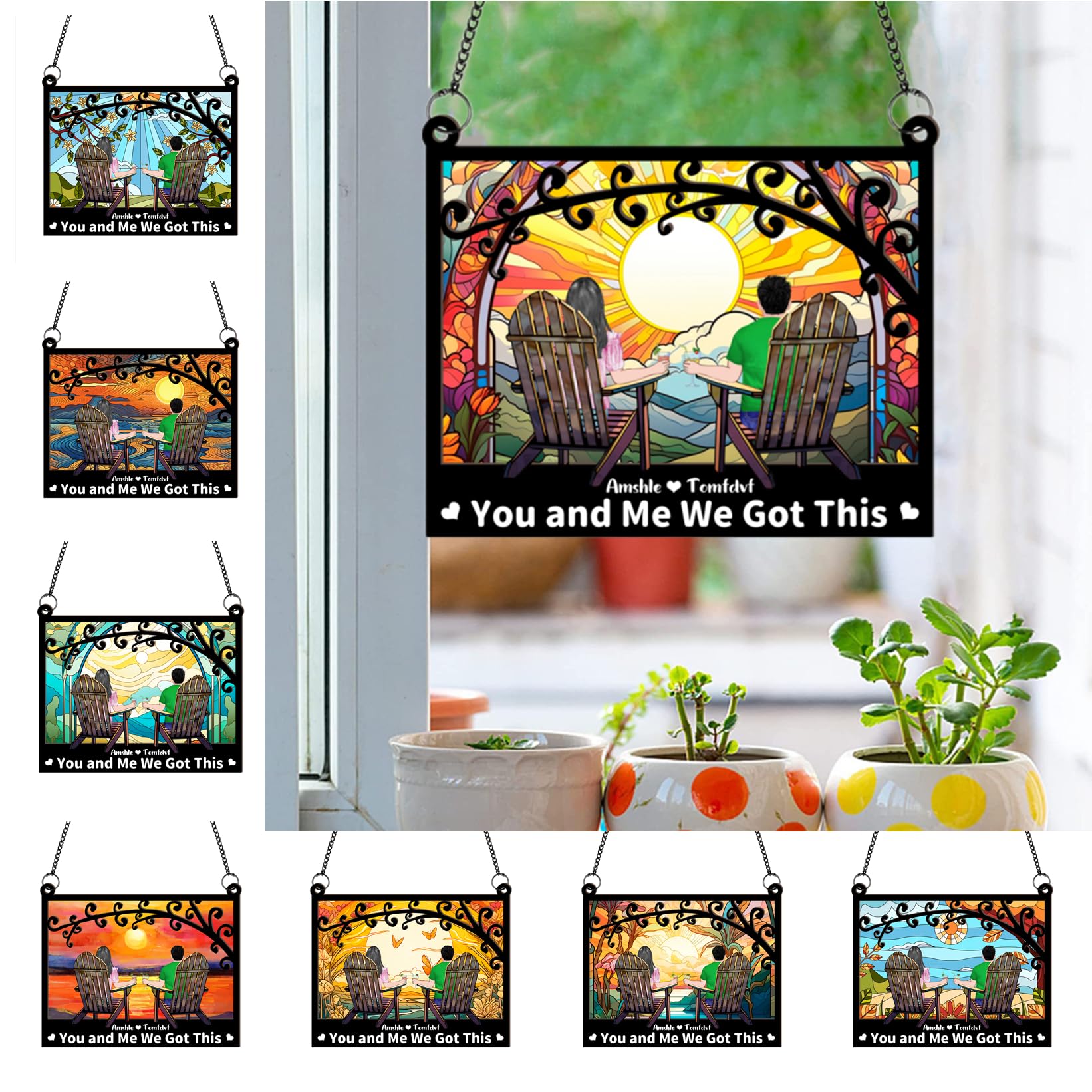 Personalized Suncatcher Mama Acrylic Window Hanging Art Decoration Gift for Mom Suncatcher Ornament Custom Mum & Daughter Mother's Day Home Gift for Mama Mother