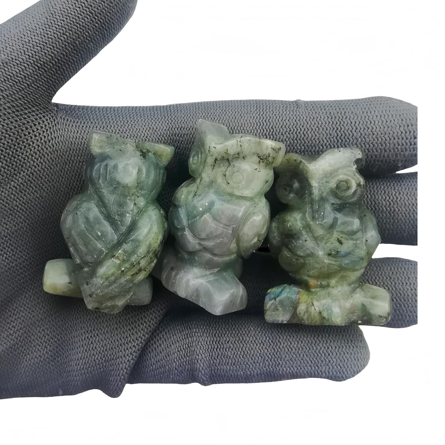 Natural Moonstone Gemstone Owl Crystals and Healing Stones Figurines,1.5 Inches Room Decor Collectibles image 4