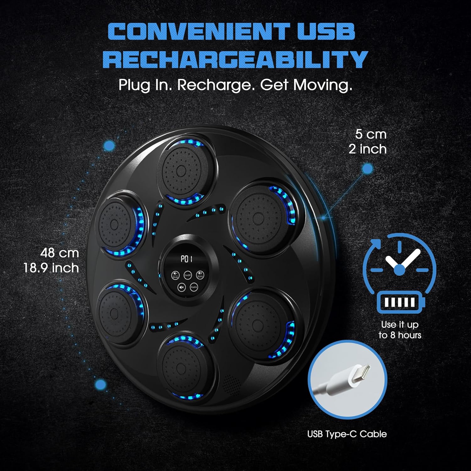 Music Boxing Machine for Adults and Kids, Wall-Mounted Music Punching Machine Exercise Equipment with Boxing Gloves, Fitness Equipment with Bluetooth and LED Display, Family Fun for All