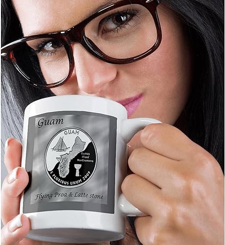 Miniatura 2 de 3dRose mug_120167_1 Territories Quarter Guam - Taza de cerámica, 11 onzas