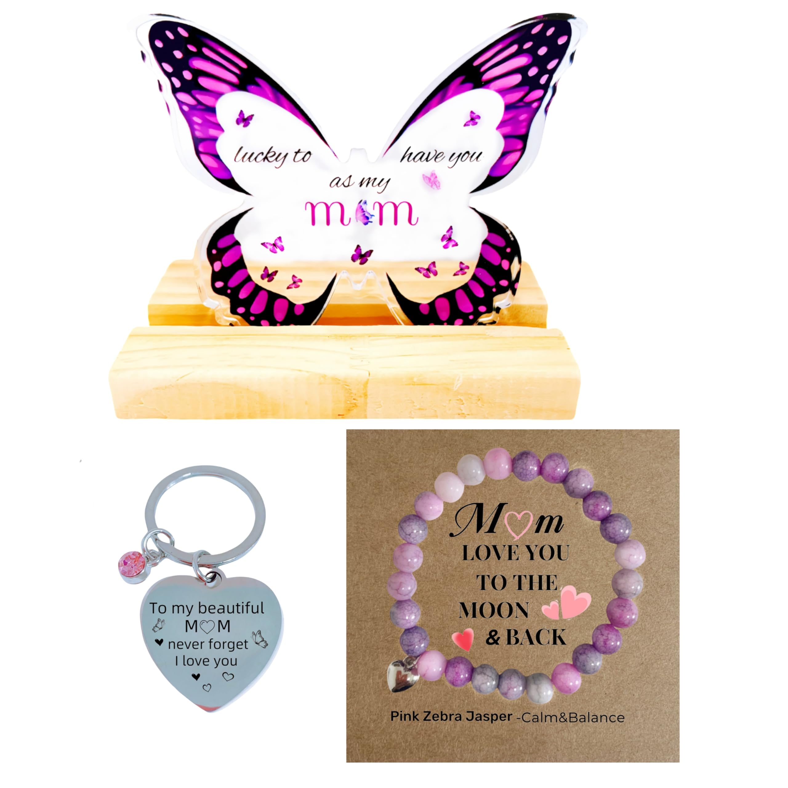 gift for Mum - Thoughtful Birthday Presents, Mothers Day Gifts, Meaningful Decor with Butterflies (Purple)