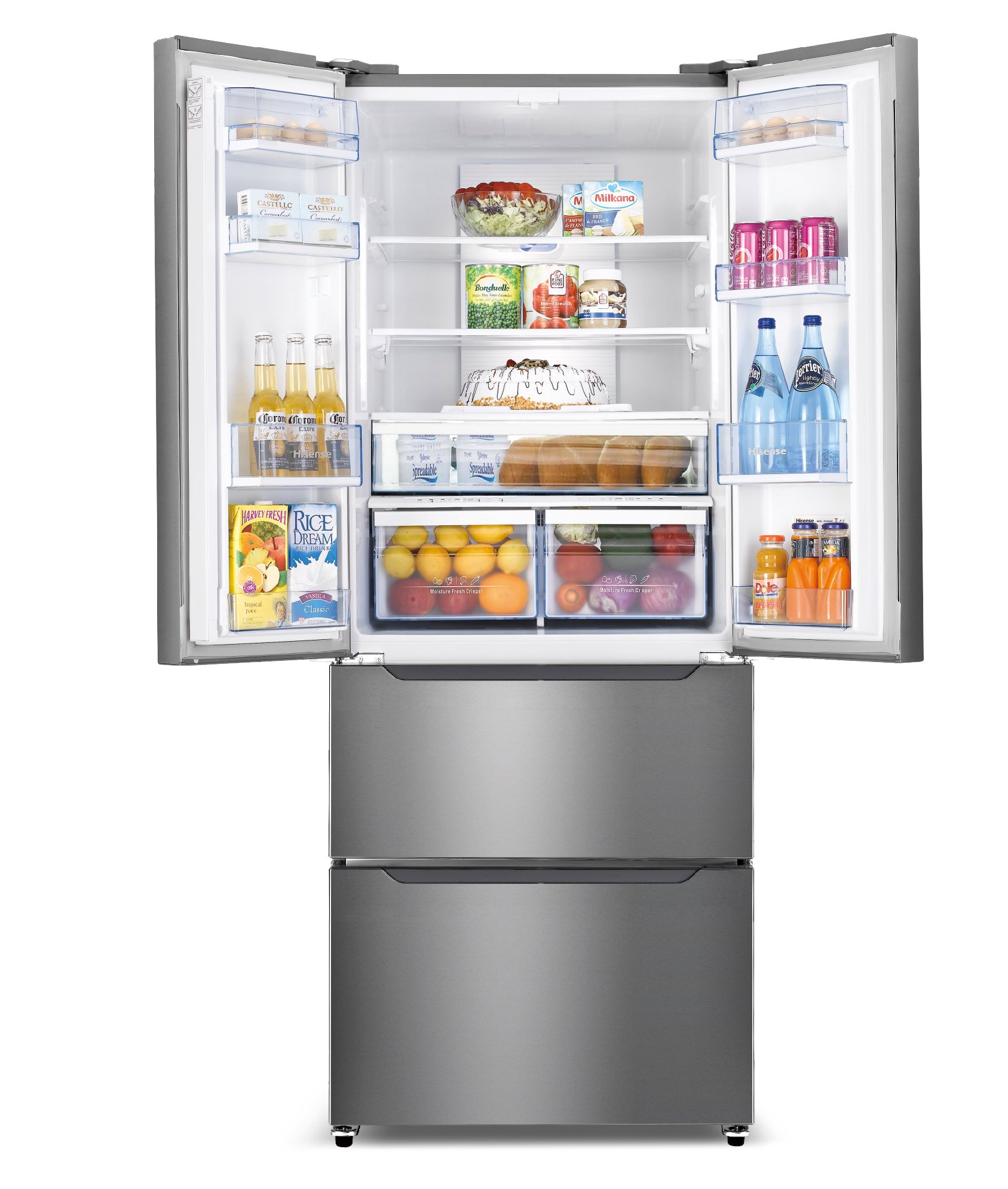 HISENSE mkgn f378 a + EL Réfrigérateur/Congélateur/A +/180,6 cm Hauteur/344 kWh/an/292 L refroidissement partie/86 L Partie Congélateur/touchcontrol Surface de commande/Acier inoxydable