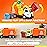 JOYIN Large Friction Powered Garbage Truck Toy Set, Includes Dumpster, Trash Bins, and Learning Cards for Kids, Orange
