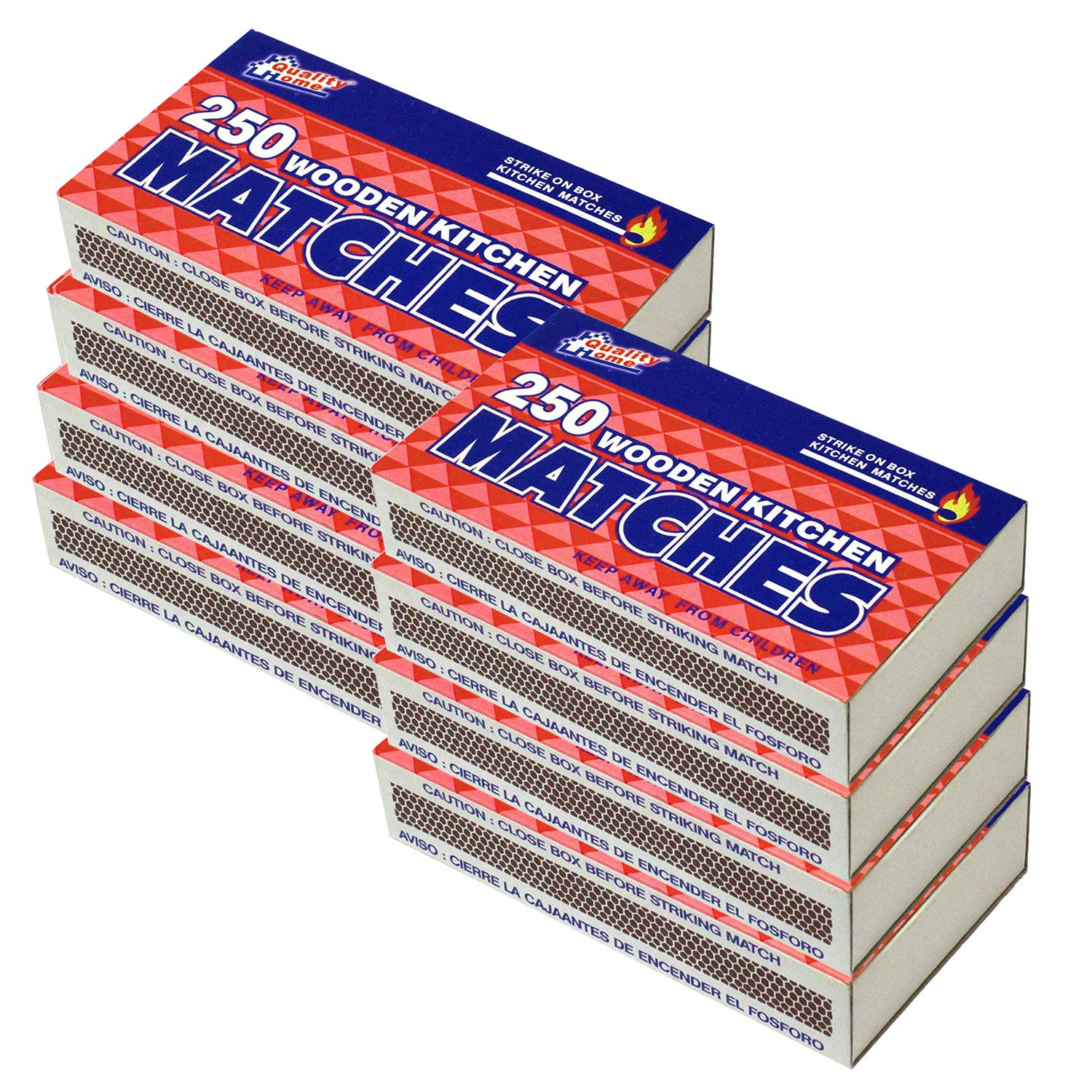 8 Boxes - Matches 250 Count Per Box Strike On Box Wholesale Bulk Lot
